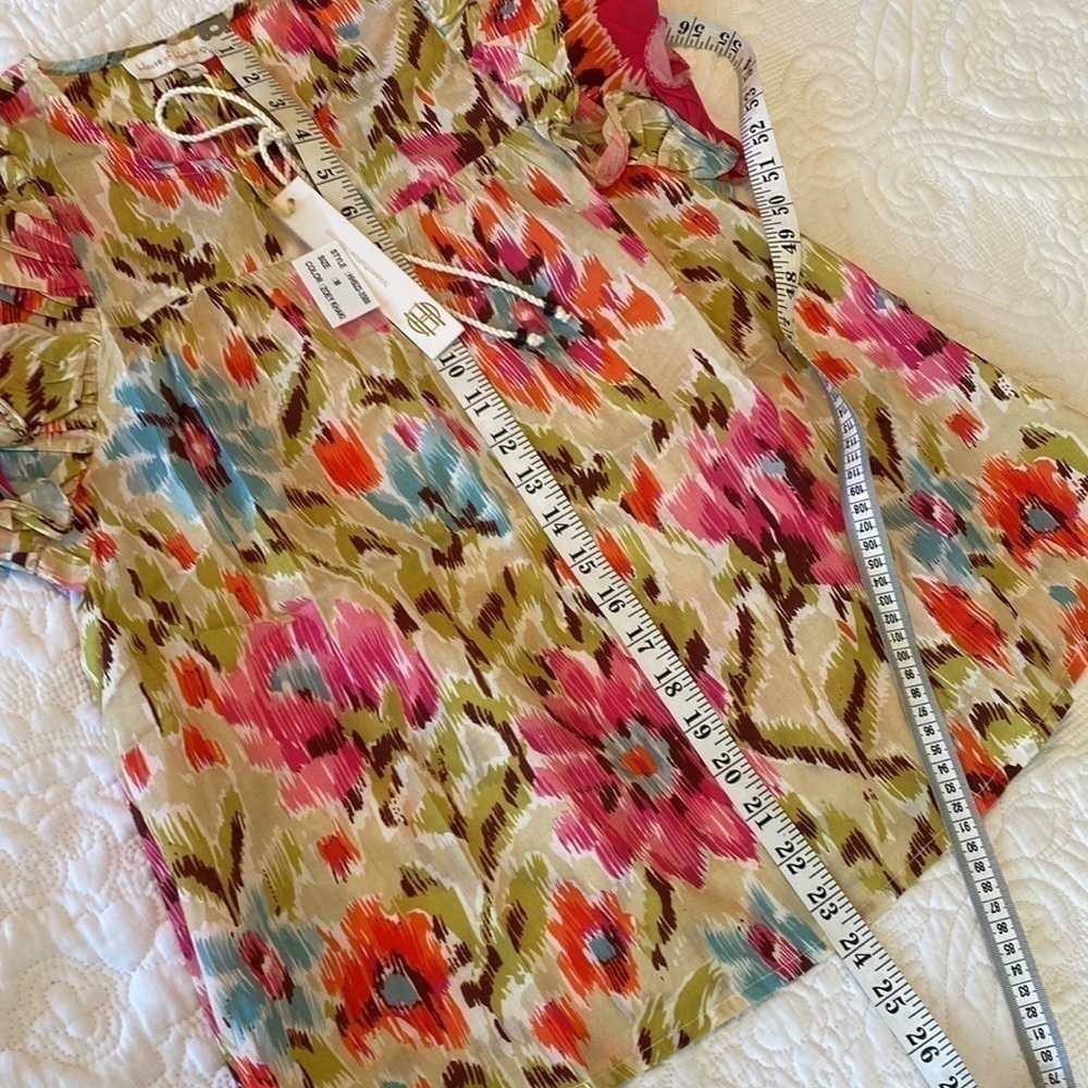 NWT House of Harlow 1960 Zoey Khaki flutter sleeve cotton top - Picture 12 of 12